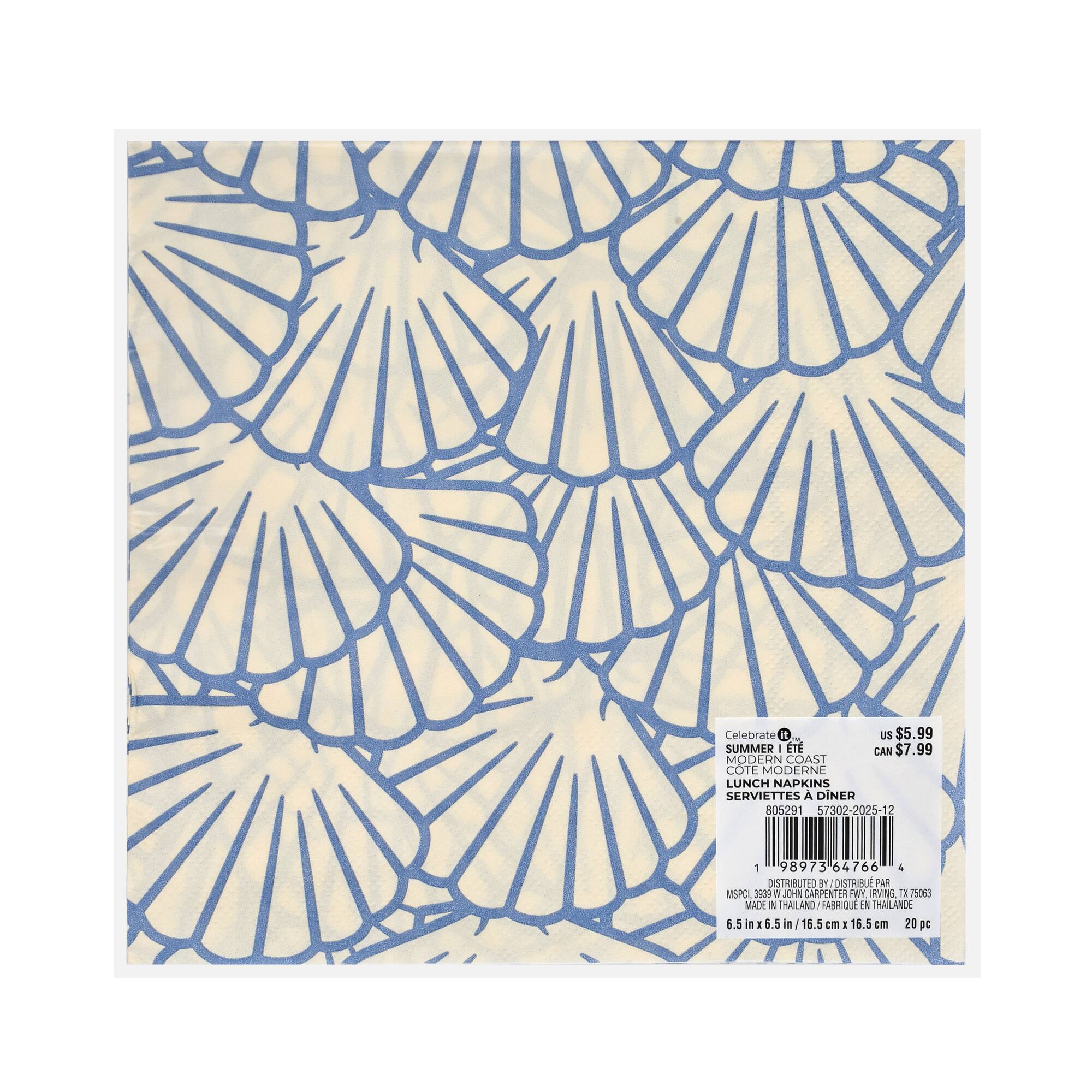 Modern Coast Shells Lunch Napkins, 20ct. by Celebrate It™